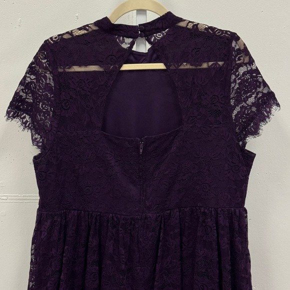 Torrid Deep Purple High Neck Lace Skater Dress Cocktail Dress Size 16 11079159 - Picture 6 of 11